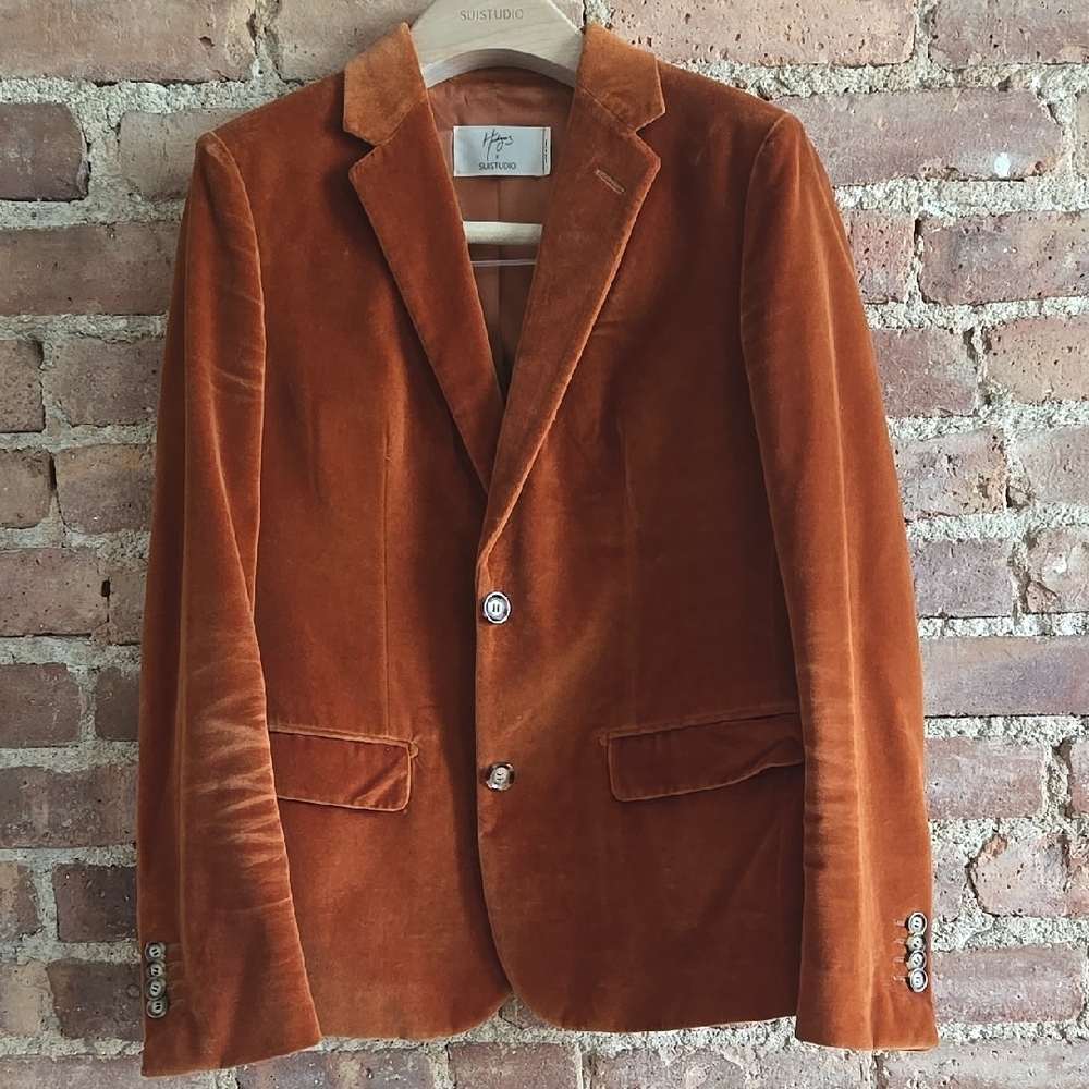 Orange Velvet Blazer (With Matching Pants)